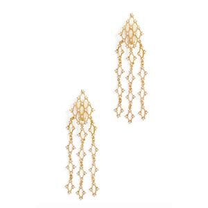Kenneth Jay Lane Diamond Shape Waterfall Clip Earrings